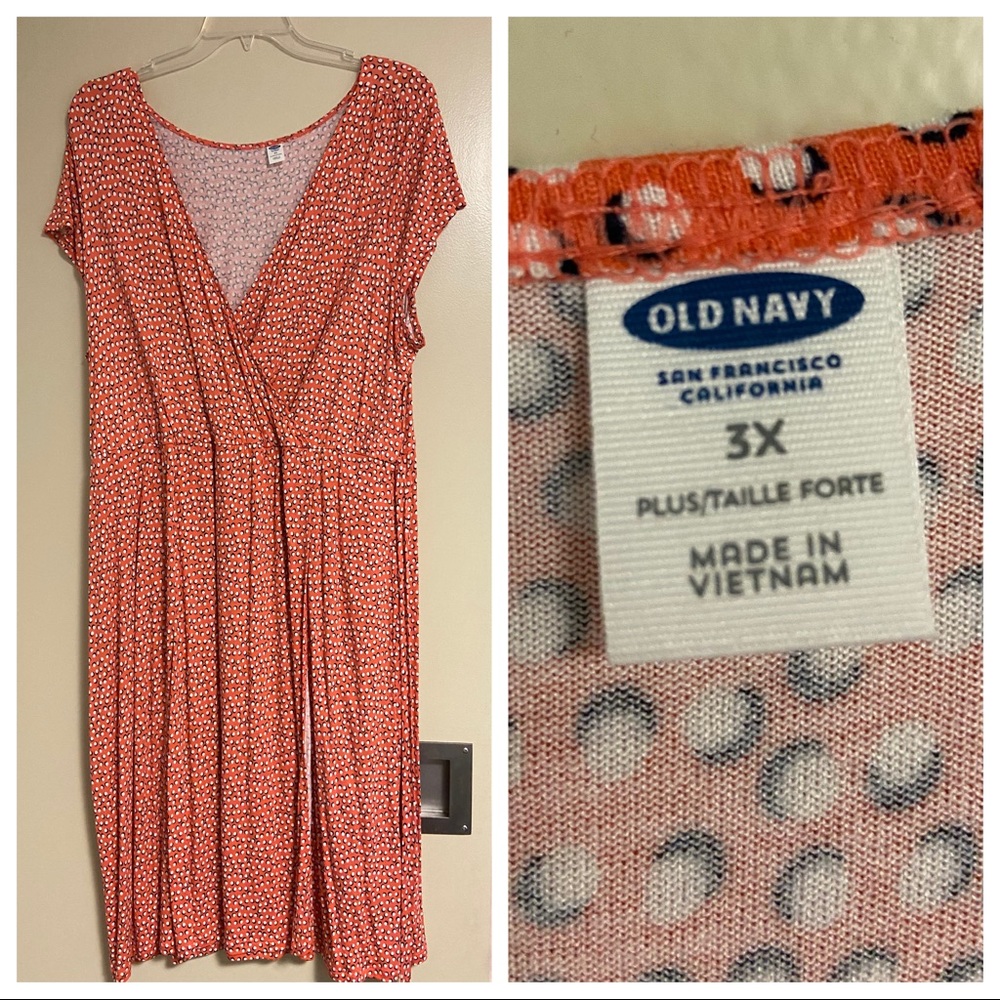 Polka Dot Old Navy Faux Wrap Dress (Size 3x)